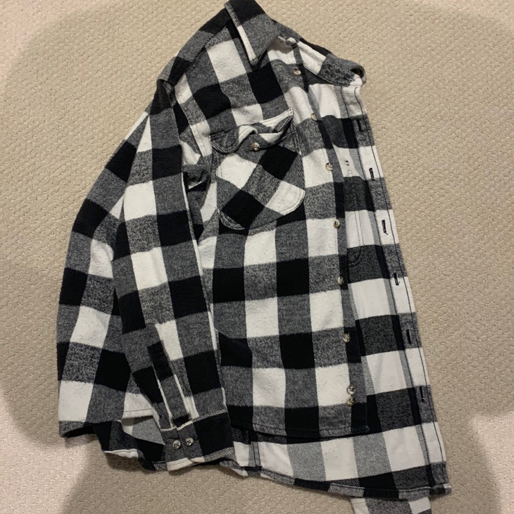 Black & White thick flannel